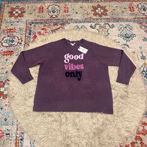 NWT Terra & Sky Sweater Good Vibes Only 3X